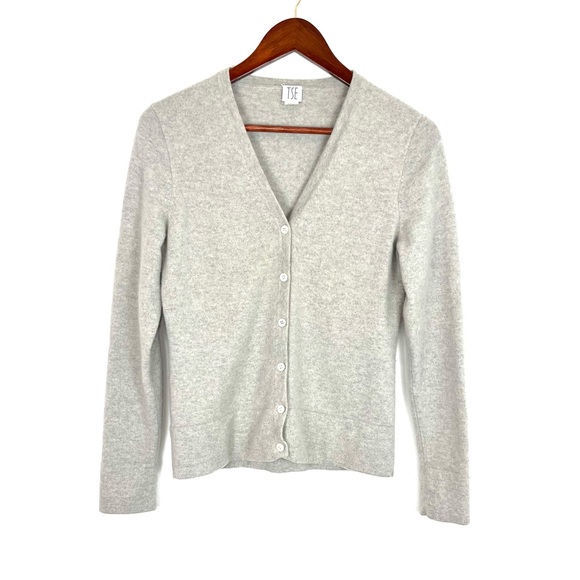 TSE Sweaters - TSE 100% Cashmere Button Front Cardigan Gray Size Large